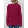 imagePRETTYGARDEN Womens Long Sleeve Henley Shirts 2025 Fall Casual Ribbed Tunic Tops Lightweight Sweaters Fashion ClothingBurgundy