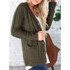 imagePRETTYGARDEN Womens Open Front Cardigan Sweaters Fall Fashion Button Down Cable Knit Chunky Winter Clothing Outerwear CoatsArmy Green