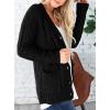 imagePRETTYGARDEN Womens Open Front Cardigan Sweaters Fall Fashion Button Down Cable Knit Chunky Winter Clothing Outerwear CoatsBlack