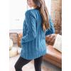 imagePRETTYGARDEN Womens Open Front Cardigan Sweaters Fall Fashion Button Down Cable Knit Chunky Winter Clothing Outerwear CoatsBlue