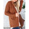 imagePRETTYGARDEN Womens Open Front Cardigan Sweaters Fall Fashion Button Down Cable Knit Chunky Winter Clothing Outerwear CoatsBrown