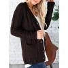 imagePRETTYGARDEN Womens Open Front Cardigan Sweaters Fall Fashion Button Down Cable Knit Chunky Winter Clothing Outerwear CoatsCoffee