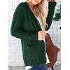 imagePRETTYGARDEN Womens Open Front Cardigan Sweaters Fall Fashion Button Down Cable Knit Chunky Winter Clothing Outerwear CoatsDark Green