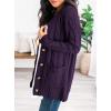 imagePRETTYGARDEN Womens Open Front Cardigan Sweaters Fall Fashion Button Down Cable Knit Chunky Winter Clothing Outerwear CoatsDark Purple