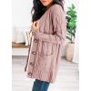 imagePRETTYGARDEN Womens Open Front Cardigan Sweaters Fall Fashion Button Down Cable Knit Chunky Winter Clothing Outerwear CoatsDusty Pink