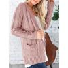 imagePRETTYGARDEN Womens Open Front Cardigan Sweaters Fall Fashion Button Down Cable Knit Chunky Winter Clothing Outerwear CoatsDusty Pink