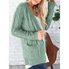 imagePRETTYGARDEN Womens Open Front Cardigan Sweaters Fall Fashion Button Down Cable Knit Chunky Winter Clothing Outerwear CoatsGreen