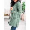 imagePRETTYGARDEN Womens Open Front Cardigan Sweaters Fall Fashion Button Down Cable Knit Chunky Winter Clothing Outerwear CoatsGreen
