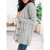 imagePRETTYGARDEN Womens Open Front Cardigan Sweaters Fall Fashion Button Down Cable Knit Chunky Winter Clothing Outerwear CoatsGrey