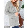 imagePRETTYGARDEN Womens Open Front Cardigan Sweaters Fall Fashion Button Down Cable Knit Chunky Winter Clothing Outerwear CoatsGrey