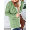 imagePRETTYGARDEN Womens Open Front Cardigan Sweaters Fall Fashion Button Down Cable Knit Chunky Winter Clothing Outerwear CoatsLight Green