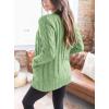 imagePRETTYGARDEN Womens Open Front Cardigan Sweaters Fall Fashion Button Down Cable Knit Chunky Winter Clothing Outerwear CoatsLight Green