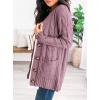 imagePRETTYGARDEN Womens Open Front Cardigan Sweaters Fall Fashion Button Down Cable Knit Chunky Winter Clothing Outerwear CoatsPurple
