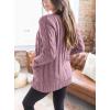 imagePRETTYGARDEN Womens Open Front Cardigan Sweaters Fall Fashion Button Down Cable Knit Chunky Winter Clothing Outerwear CoatsPurple