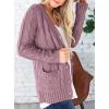 imagePRETTYGARDEN Womens Open Front Cardigan Sweaters Fall Fashion Button Down Cable Knit Chunky Winter Clothing Outerwear CoatsPurple