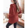 imagePRETTYGARDEN Womens Open Front Cardigan Sweaters Fall Fashion Button Down Cable Knit Chunky Winter Clothing Outerwear CoatsRed