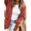 imagePRETTYGARDEN Womens Open Front Cardigan Sweaters Fall Fashion Button Down Cable Knit Chunky Winter Clothing Outerwear CoatsRed