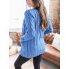 imagePRETTYGARDEN Womens Open Front Cardigan Sweaters Fall Fashion Button Down Cable Knit Chunky Winter Clothing Outerwear CoatsSky Blue