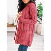 imagePRETTYGARDEN Womens Open Front Cardigan Sweaters Fall Fashion Button Down Cable Knit Chunky Winter Clothing Outerwear CoatsVermilion