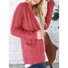 imagePRETTYGARDEN Womens Open Front Cardigan Sweaters Fall Fashion Button Down Cable Knit Chunky Winter Clothing Outerwear CoatsVermilion