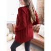 imagePRETTYGARDEN Womens Open Front Cardigan Sweaters Fall Fashion Button Down Cable Knit Chunky Winter Clothing Outerwear CoatsWine Red