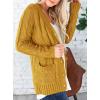 imagePRETTYGARDEN Womens Open Front Cardigan Sweaters Fall Fashion Button Down Cable Knit Chunky Winter Clothing Outerwear CoatsYellow