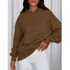 imagePRETTYGARDEN Womens Oversized Hoodies Fleece Sweatshirts Fall Fashion 2025 Long Sleeve Pullover Tops Y2k Winter ClothesBrown