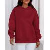 imagePRETTYGARDEN Womens Oversized Hoodies Fleece Sweatshirts Fall Fashion 2025 Long Sleeve Pullover Tops Y2k Winter ClothesBurgundy