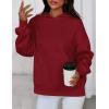 imagePRETTYGARDEN Womens Oversized Hoodies Fleece Sweatshirts Fall Fashion 2025 Long Sleeve Pullover Tops Y2k Winter ClothesBurgundy