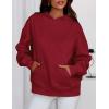 imagePRETTYGARDEN Womens Oversized Hoodies Fleece Sweatshirts Fall Fashion 2025 Long Sleeve Pullover Tops Y2k Winter ClothesBurgundy