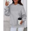 imagePRETTYGARDEN Womens Oversized Hoodies Fleece Sweatshirts Fall Fashion 2025 Long Sleeve Pullover Tops Y2k Winter ClothesGrey