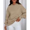 imagePRETTYGARDEN Womens Oversized Hoodies Fleece Sweatshirts Fall Fashion 2025 Long Sleeve Pullover Tops Y2k Winter ClothesKhaki