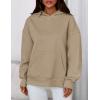 imagePRETTYGARDEN Womens Oversized Hoodies Fleece Sweatshirts Fall Fashion 2025 Long Sleeve Pullover Tops Y2k Winter ClothesKhaki