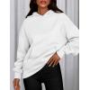 imagePRETTYGARDEN Womens Oversized Hoodies Fleece Sweatshirts Fall Fashion 2025 Long Sleeve Pullover Tops Y2k Winter ClothesWhite