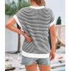 imagePRETTYGARDEN Womens Short Sleeve Sweater Spring Summer 2025 Round Neck Striped Pullover Cap Sleeve Knit Sweater Vest TopsWhite