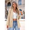 imagePRETTYGARDEN Womens Spring Fall Business Casual Blazers Long Sleeve Notch Lapel Trendy Work Office Blazer Jackets OuterwearBeige