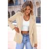 imagePRETTYGARDEN Womens Spring Fall Business Casual Blazers Long Sleeve Notch Lapel Trendy Work Office Blazer Jackets OuterwearBeige