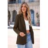 imagePRETTYGARDEN Womens Spring Fall Business Casual Blazers Long Sleeve Notch Lapel Trendy Work Office Blazer Jackets OuterwearCoffee