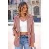 imagePRETTYGARDEN Womens Spring Fall Business Casual Blazers Long Sleeve Notch Lapel Trendy Work Office Blazer Jackets OuterwearDark Pink