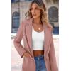 imagePRETTYGARDEN Womens Spring Fall Business Casual Blazers Long Sleeve Notch Lapel Trendy Work Office Blazer Jackets OuterwearDark Pink