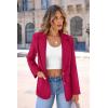 imagePRETTYGARDEN Womens Spring Fall Business Casual Blazers Long Sleeve Notch Lapel Trendy Work Office Blazer Jackets OuterwearDark Rose Red