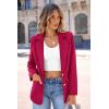 imagePRETTYGARDEN Womens Spring Fall Business Casual Blazers Long Sleeve Notch Lapel Trendy Work Office Blazer Jackets OuterwearDark Rose Red