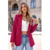 imagePRETTYGARDEN Womens Spring Fall Business Casual Blazers Long Sleeve Notch Lapel Trendy Work Office Blazer Jackets OuterwearDark Rose Red