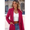 imagePRETTYGARDEN Womens Spring Fall Business Casual Blazers Long Sleeve Notch Lapel Trendy Work Office Blazer Jackets OuterwearDark Rose Red