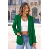 imagePRETTYGARDEN Womens Spring Fall Business Casual Blazers Long Sleeve Notch Lapel Trendy Work Office Blazer Jackets OuterwearGreen