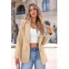 imagePRETTYGARDEN Womens Spring Fall Business Casual Blazers Long Sleeve Notch Lapel Trendy Work Office Blazer Jackets OuterwearLight Khaki