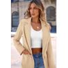 imagePRETTYGARDEN Womens Spring Fall Business Casual Blazers Long Sleeve Notch Lapel Trendy Work Office Blazer Jackets OuterwearLight Khaki