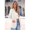 imagePRETTYGARDEN Womens Spring Fall Business Casual Blazers Long Sleeve Notch Lapel Trendy Work Office Blazer Jackets OuterwearWhite