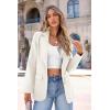 imagePRETTYGARDEN Womens Spring Fall Business Casual Blazers Long Sleeve Notch Lapel Trendy Work Office Blazer Jackets OuterwearWhite