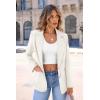 imagePRETTYGARDEN Womens Spring Fall Business Casual Blazers Long Sleeve Notch Lapel Trendy Work Office Blazer Jackets OuterwearWhite